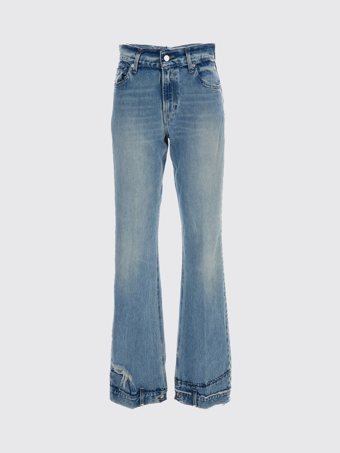 Floral Cut Mid Rise Jeans in Pollock