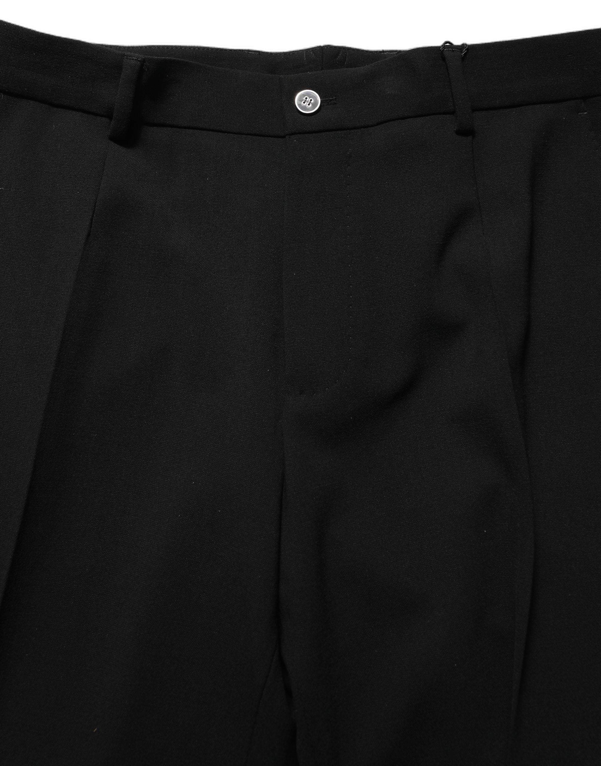 Virgin Wool Straight Trousers — Black