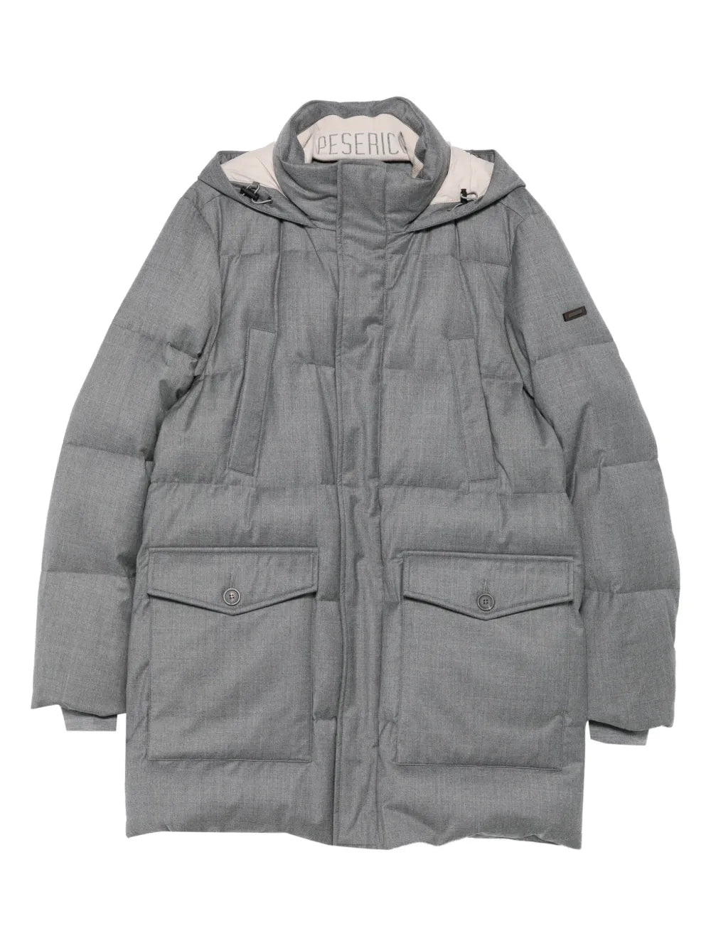 Quilted Wool Down Down Jacket — Grey