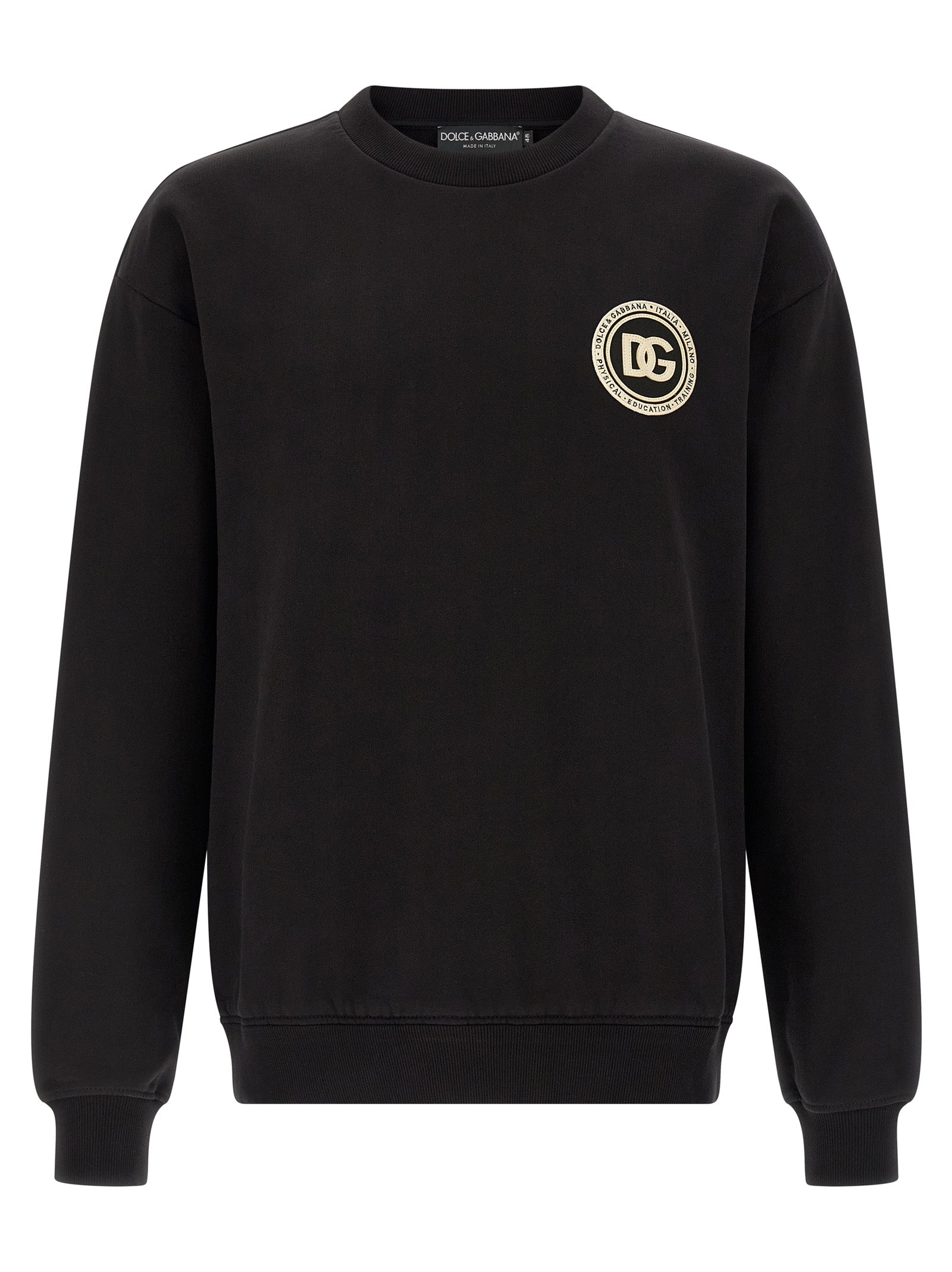 Logo-Embroidered Cotton Sweatshirt — Black