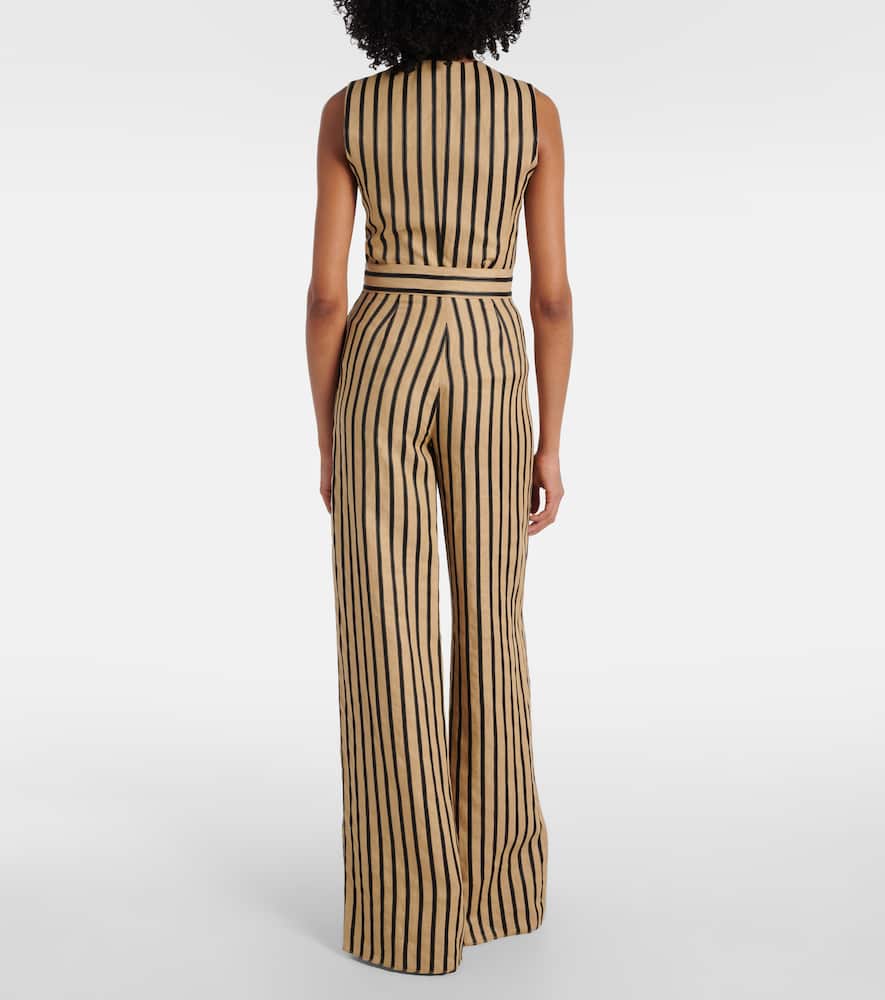 Cestino linen and cotton-blend palazzo pants