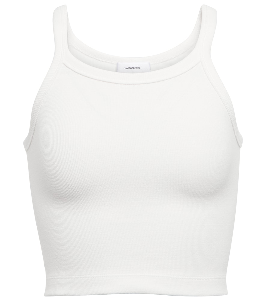 X Hailey Bieber HB cropped cotton-blend tank top