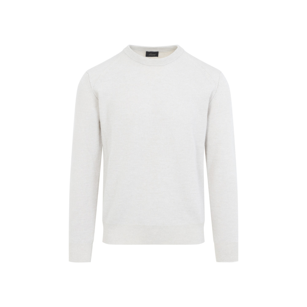 White Round Neck Sweater
