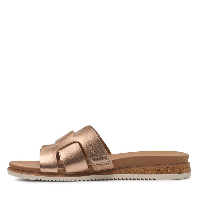 Women's Desert Kiss Low Peak Look Slide Sandals (Rose Gold)