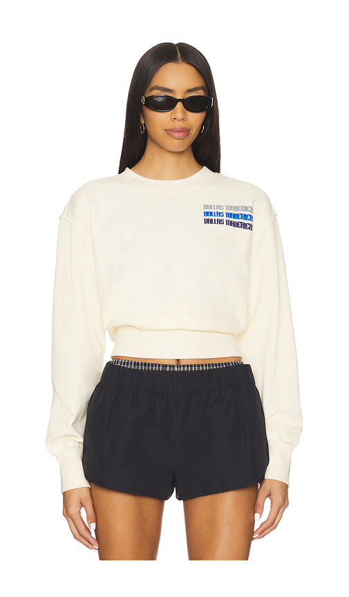 Terez x REVOLVE Rams Puff Sleeve Crop Sweater in Cream. L. Also in S, XS