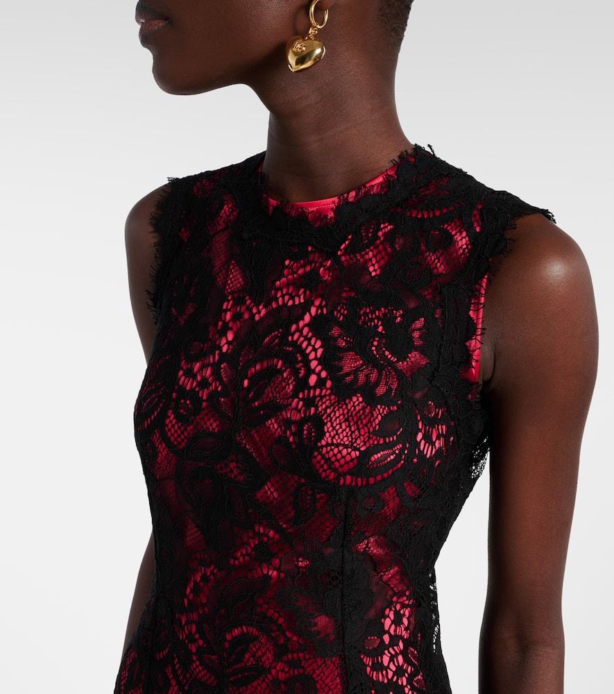 Cotton-blend lace midi dress