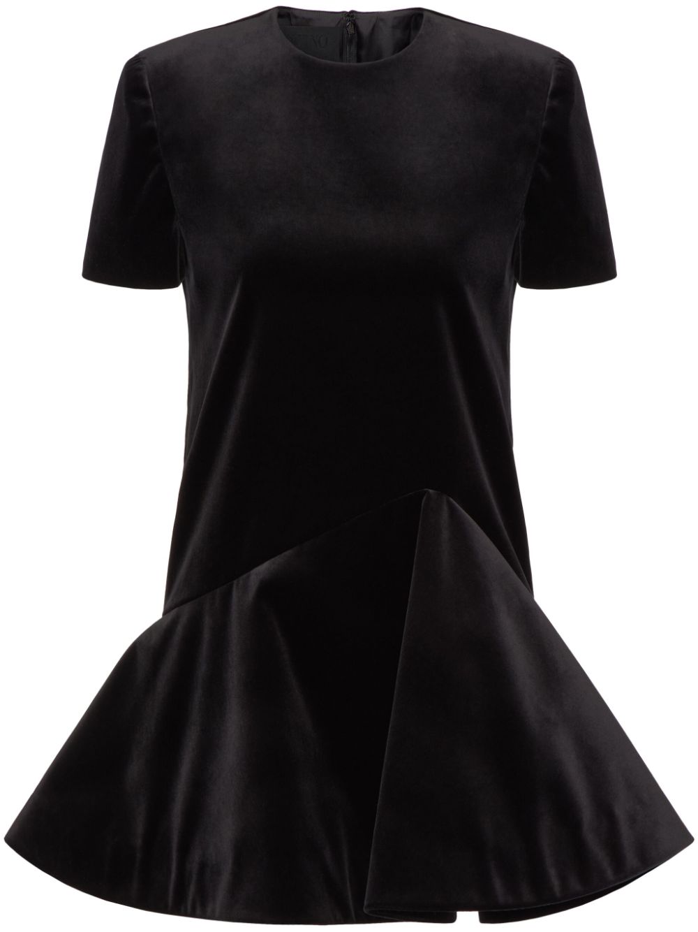 Asymmetric-hem mini dress - Black
