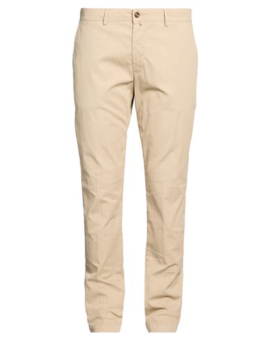 Man Pants Beige Size 40 Cotton, Elastane