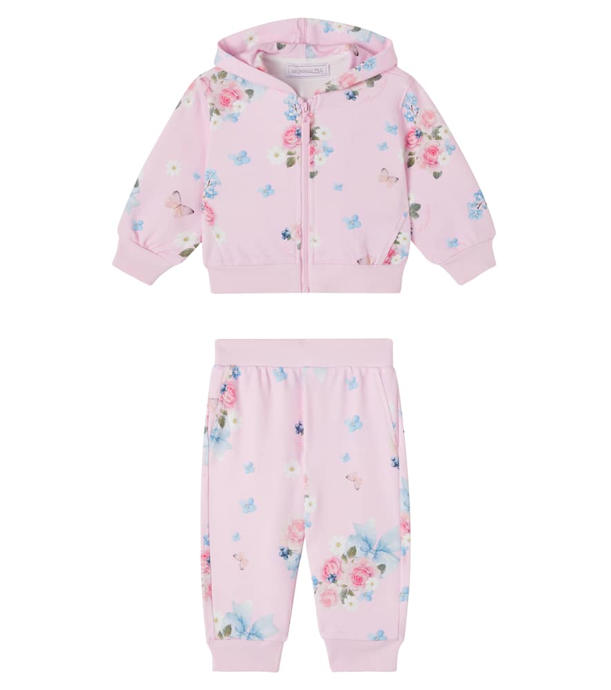 Floral zip-up hoodie and sweatpants set