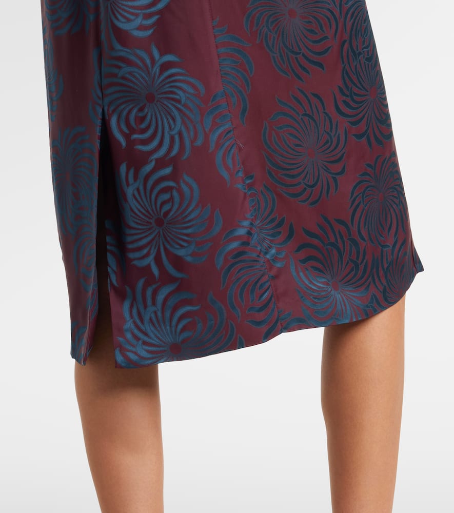Floral jacquard midi dress