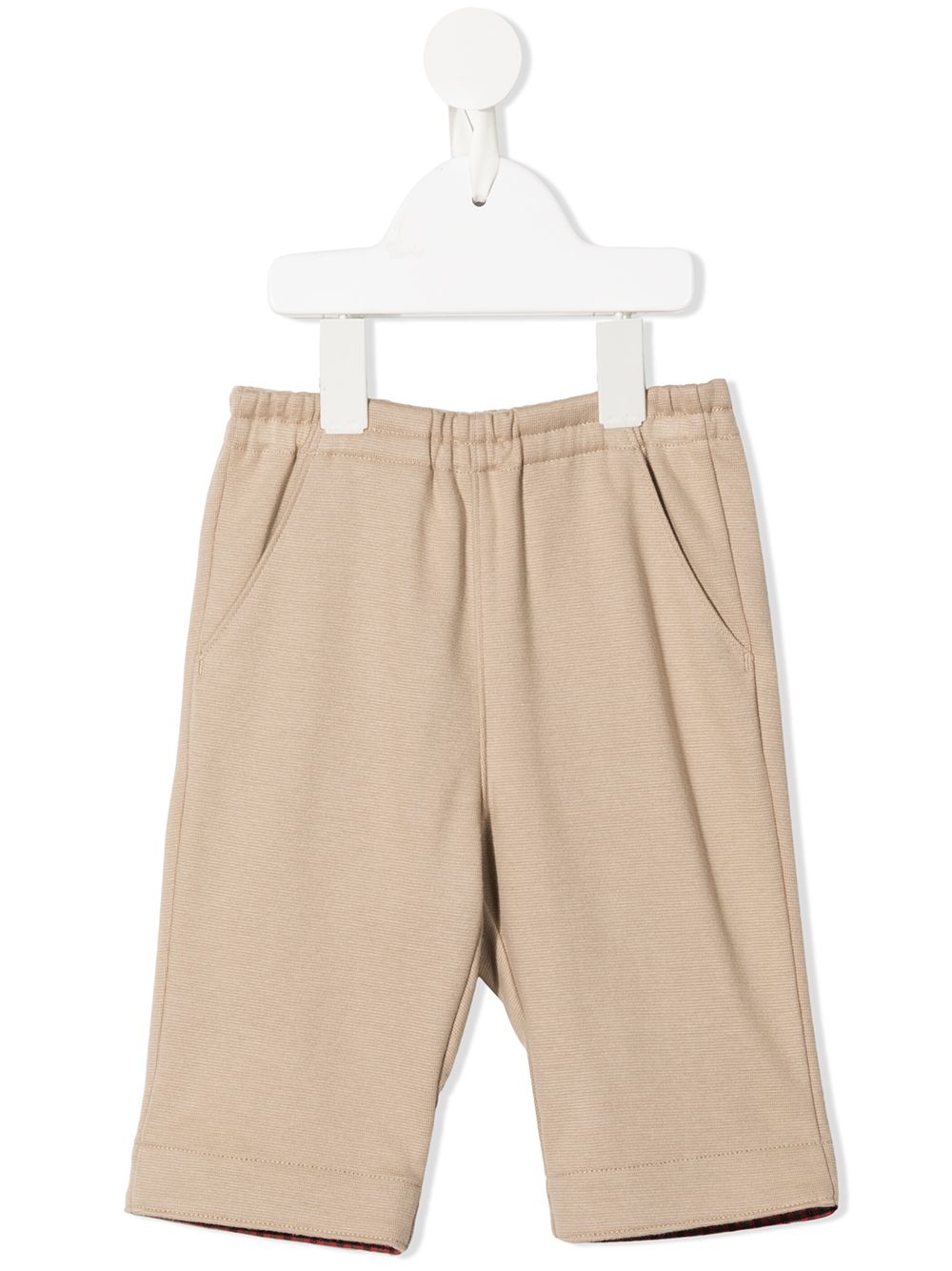 Elasticated straight-leg trousers - Brown