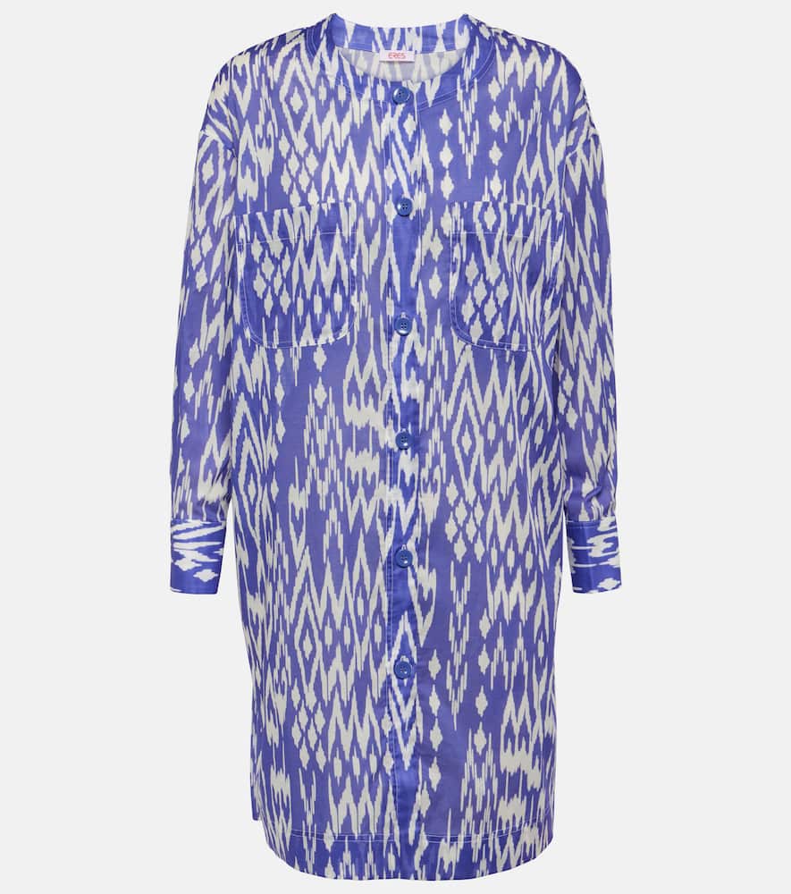 Eres Sky belted printed crêpe midi dress