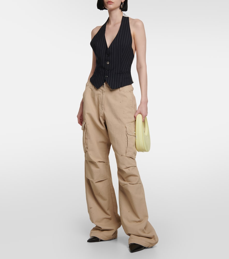 Adjustable wide-leg cargo pants