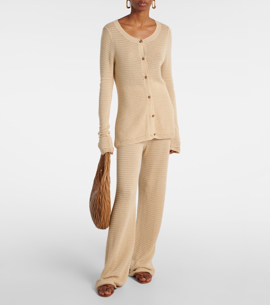 Lennon knitted cotton-blend flared pants