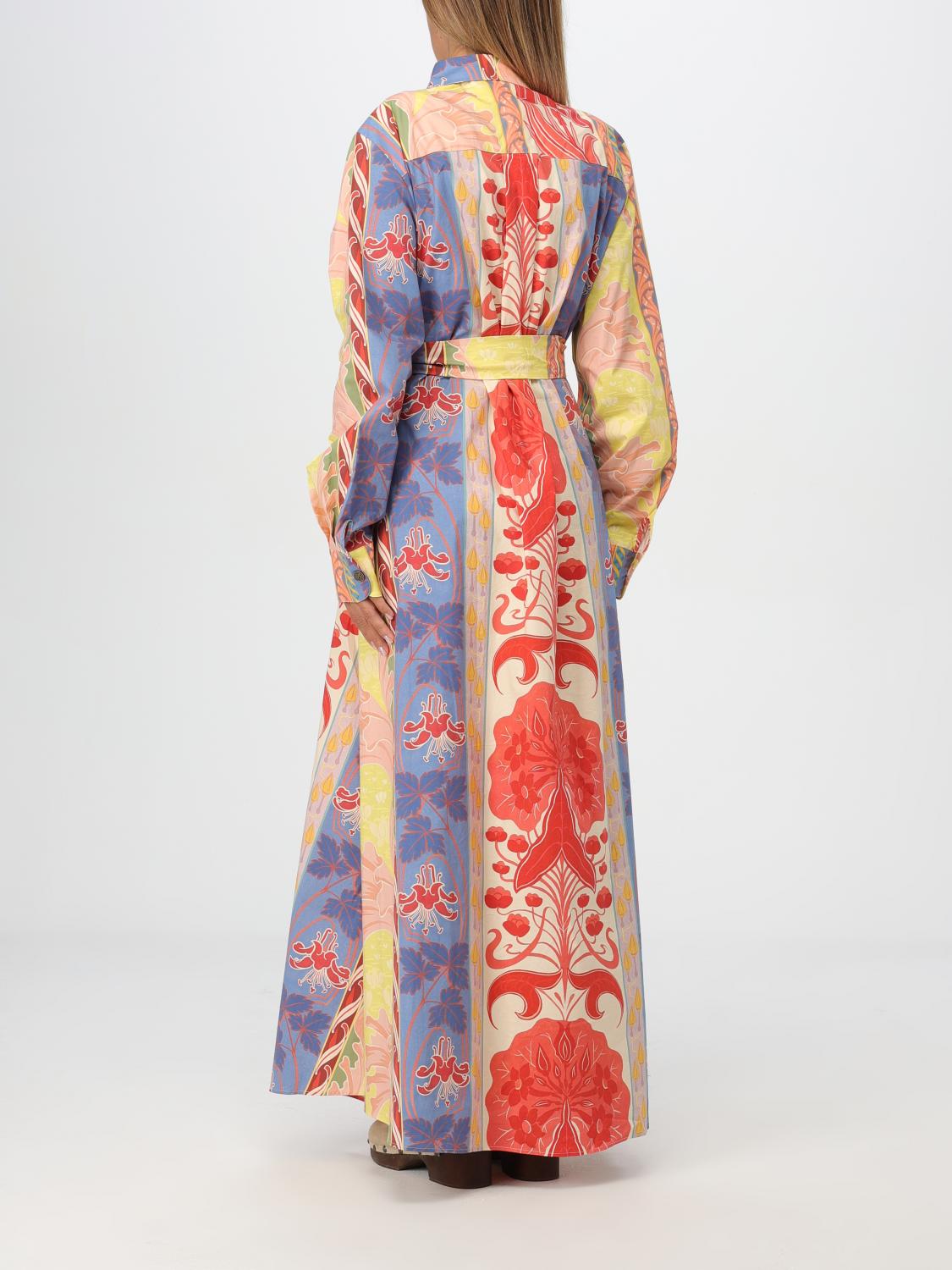 Summer cotton-blend shirt dress - Red