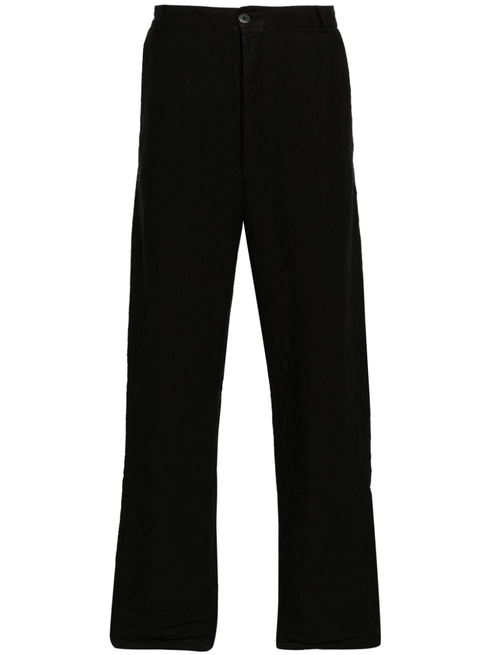 Mid-rise drop-crotch trousers - Black