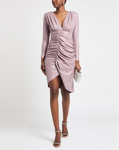 Woman Midi dress Rose gold Size XS Polyester