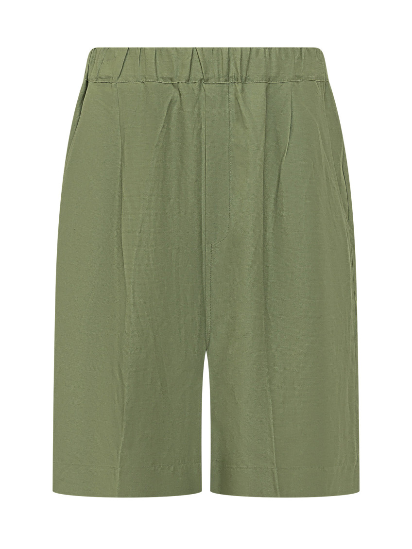 Green Solid Shorts