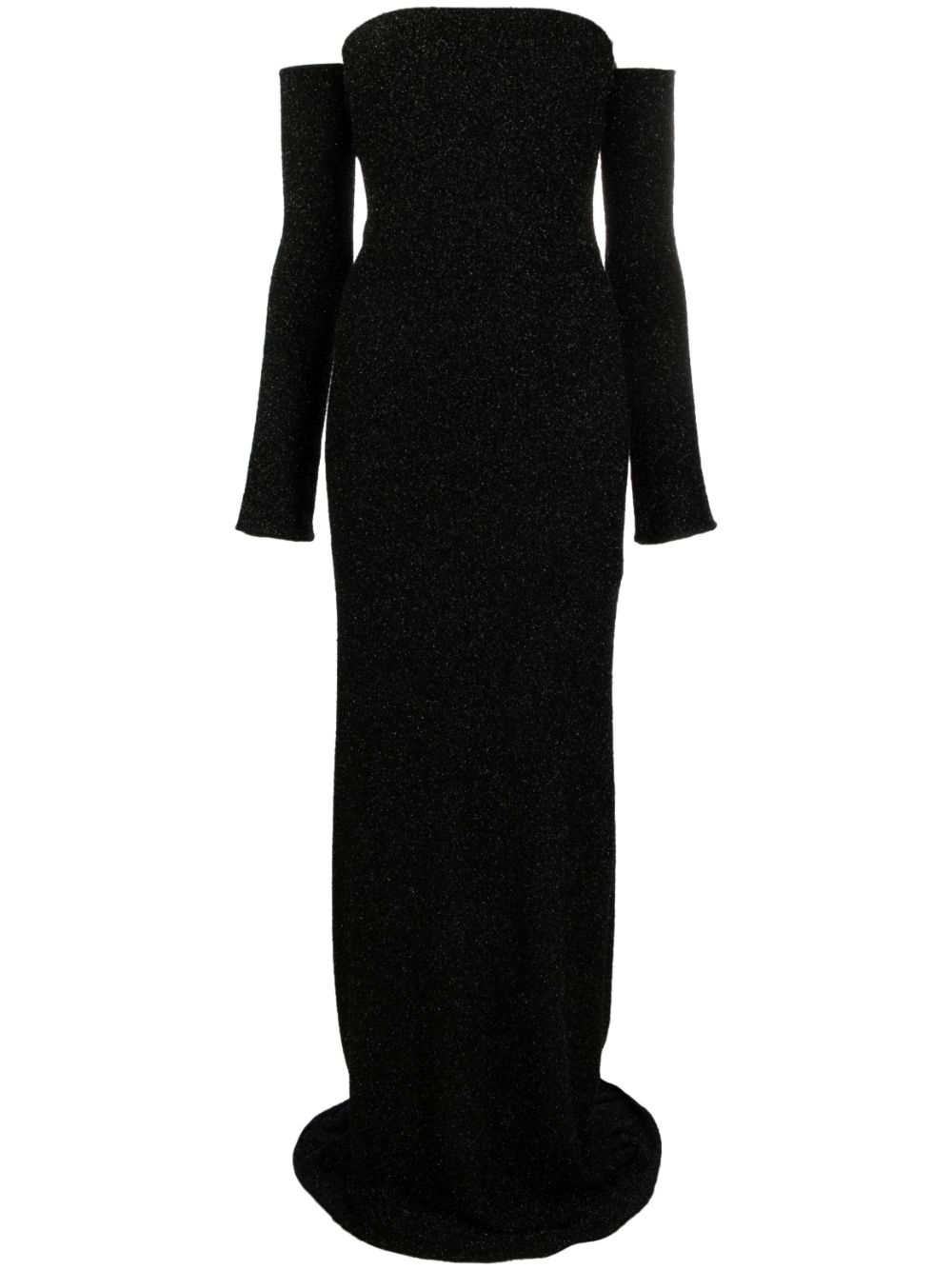 Detachable-sleeve strapless gown - Black