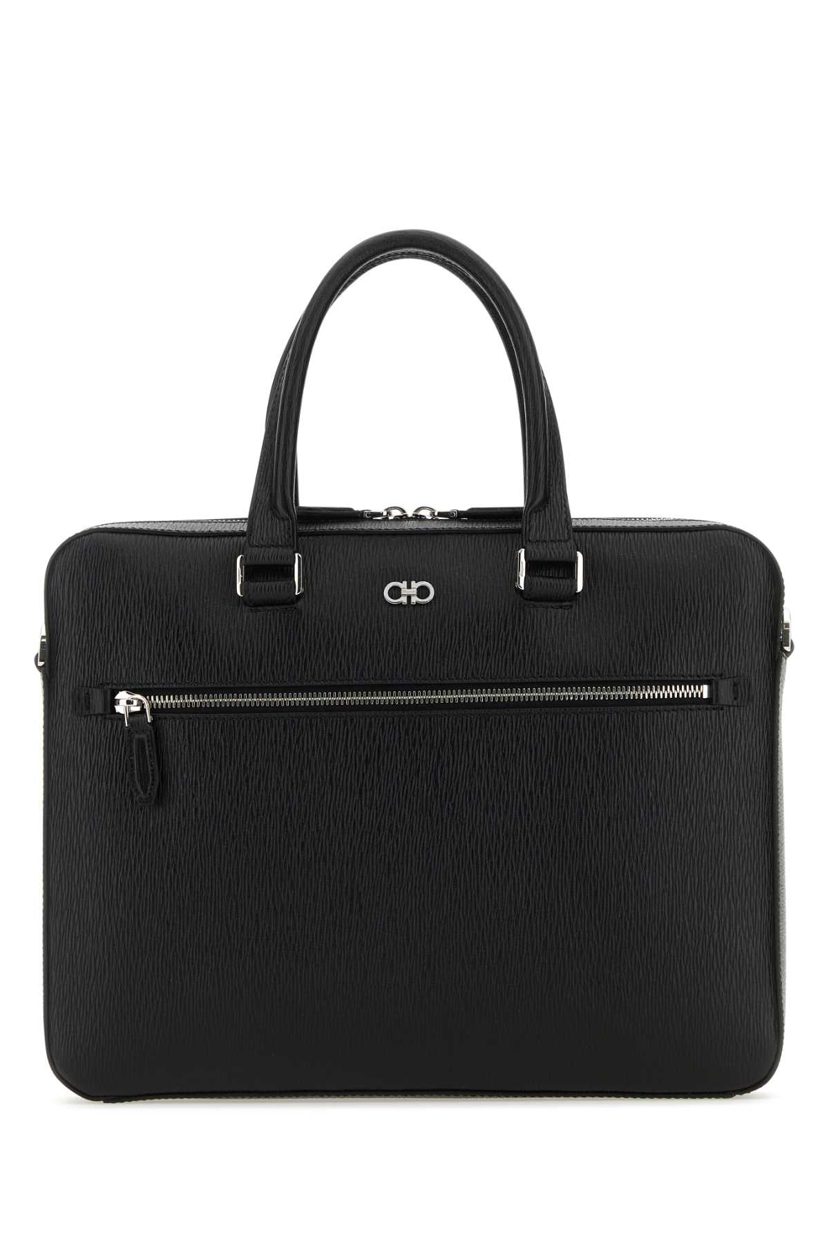 Black Leather Revival Briefcase