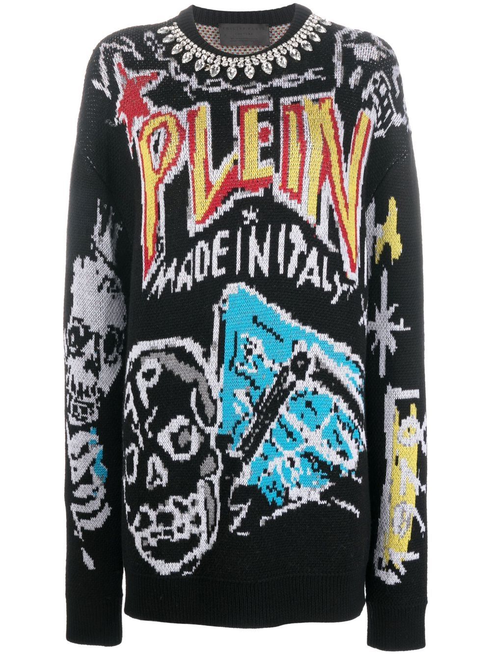 Grafitti-print sweatshirt - Black