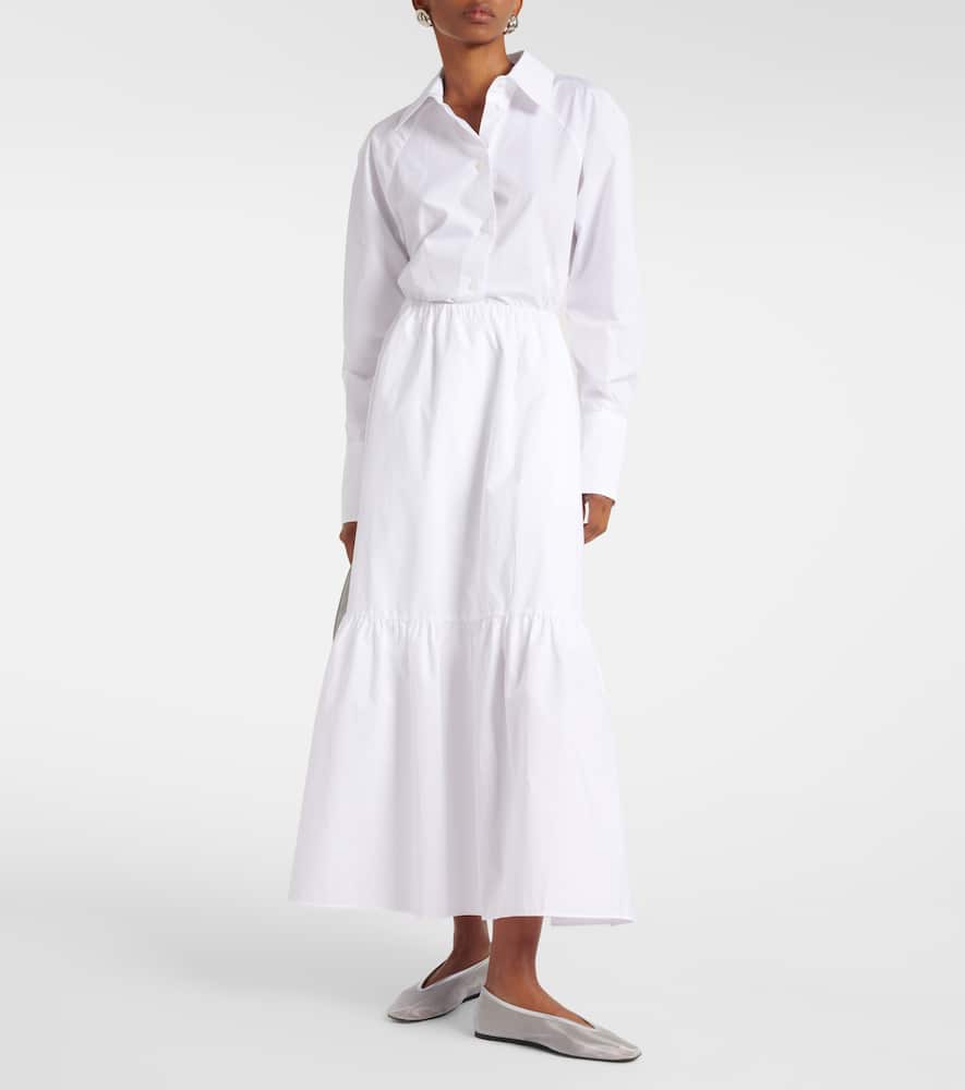 Tiered cotton maxi skirt