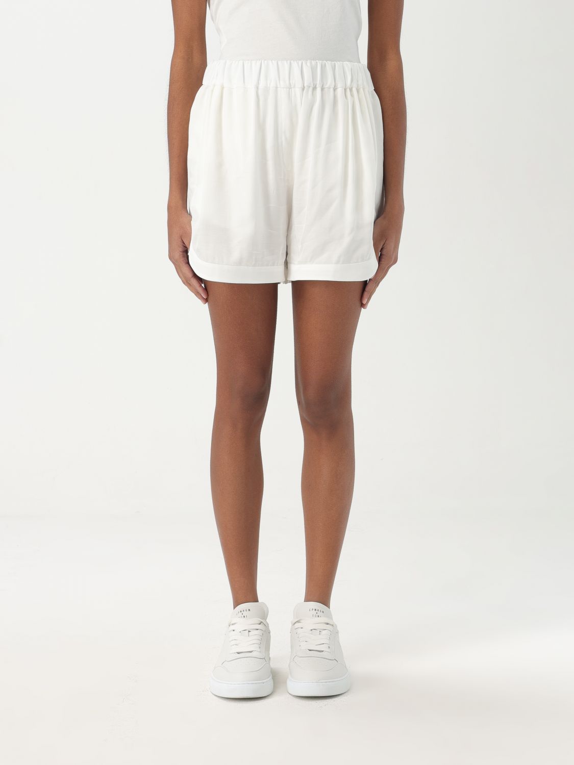 Elasticated-waistband shorts - White