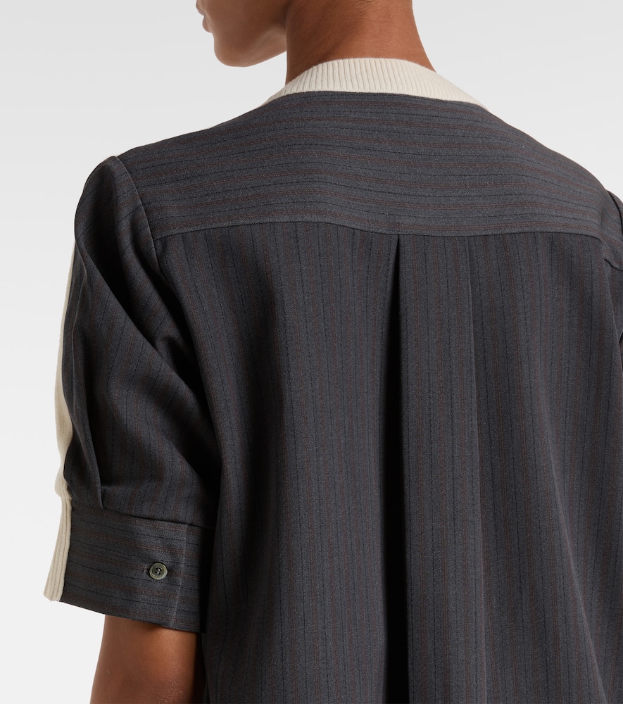 Striped layered wool sweater