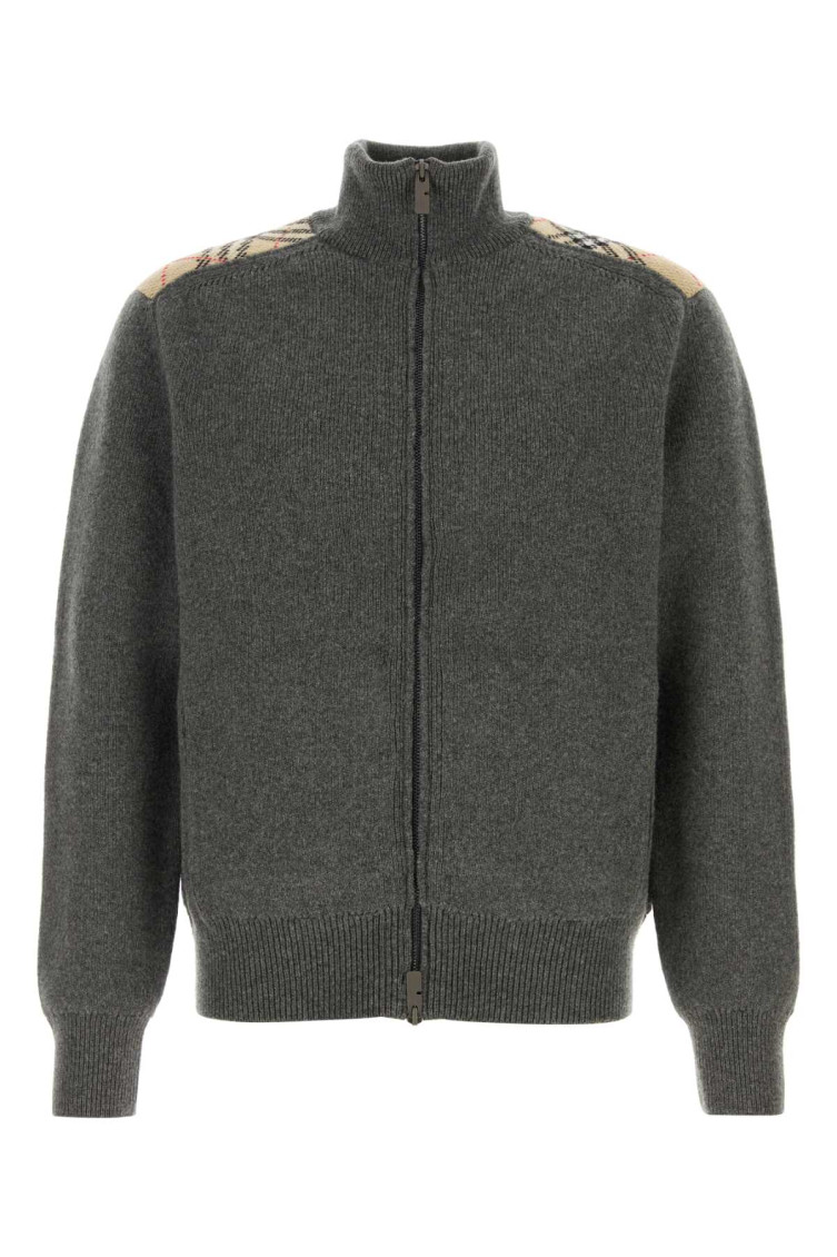 Dark Grey Wool Blend Cardigan