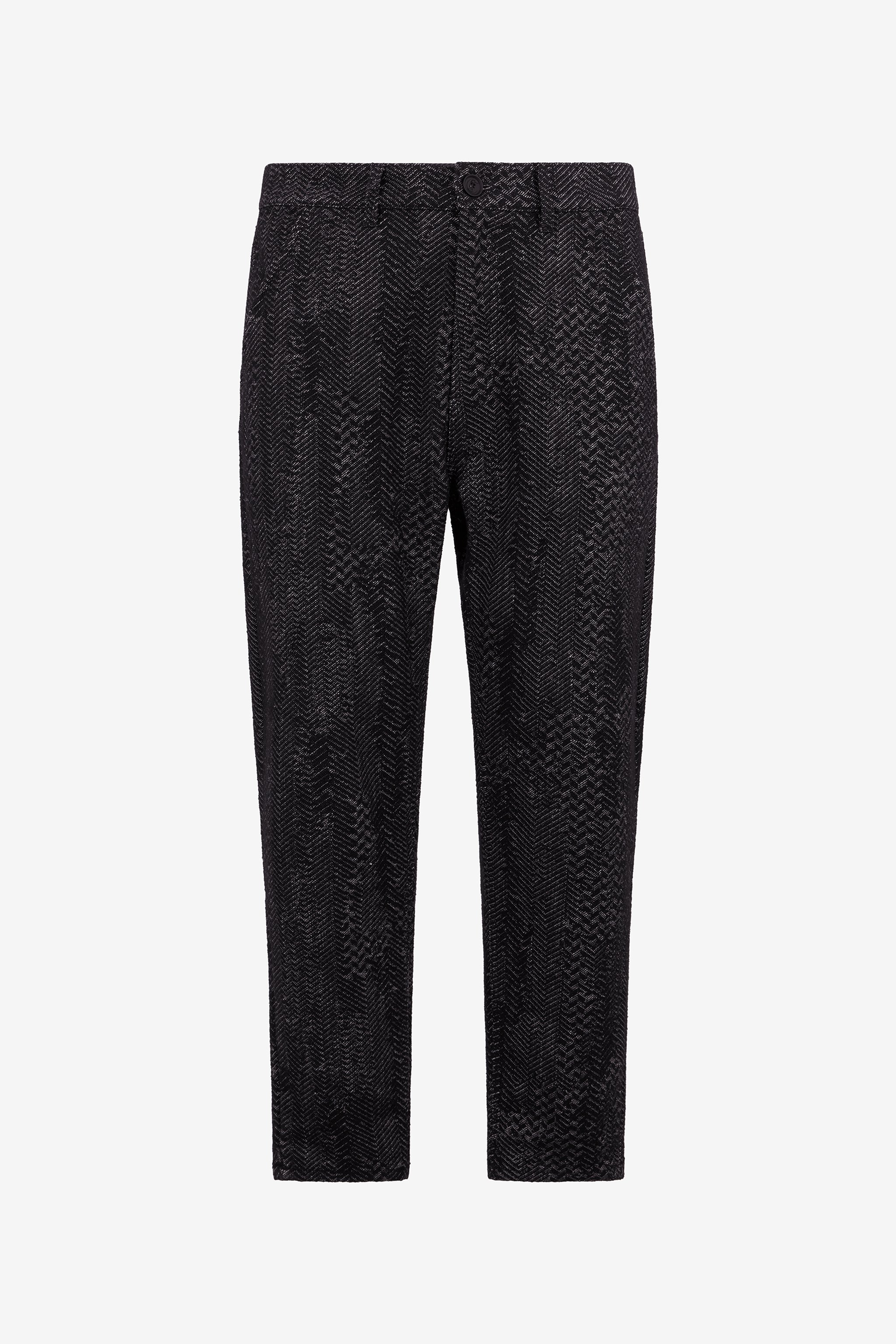 Black Textured Trousers