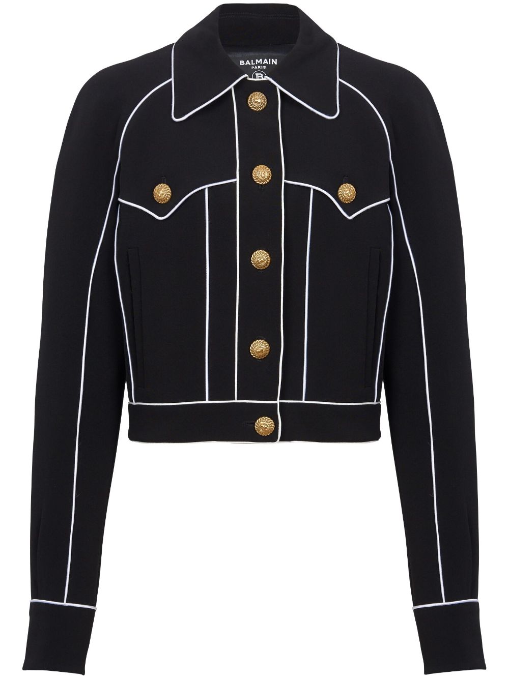 Logo-embroidered Western jacket - Black