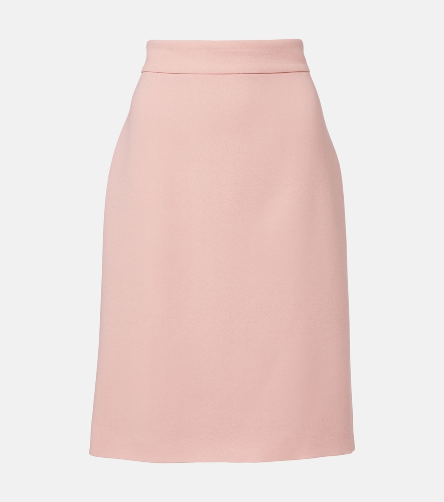 Virgin wool midi skirt