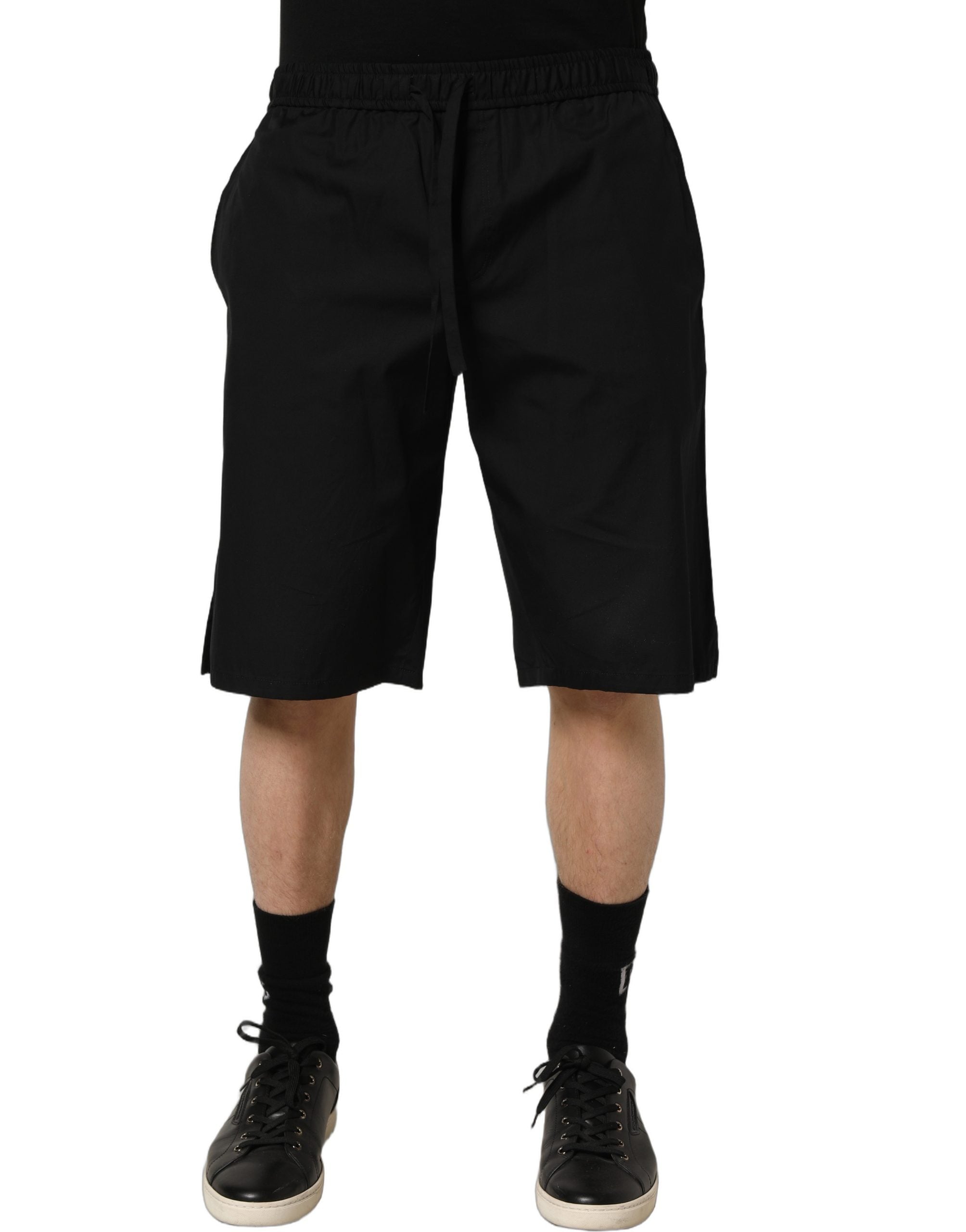 Cotton Sweatshorts Bermuda Shorts — Black
