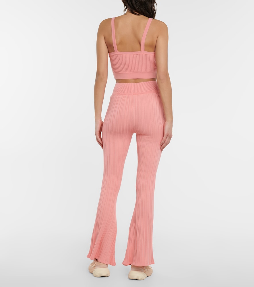Live The Process Super Flare ribbed-knit high-rise pants