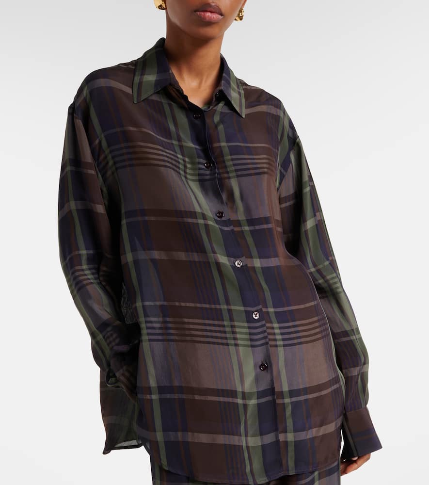 Peri sheer plaid shirt