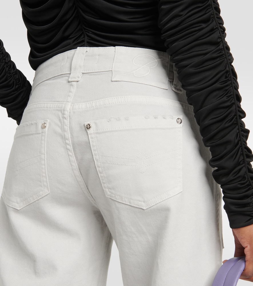 Low-rise denim cargo pants