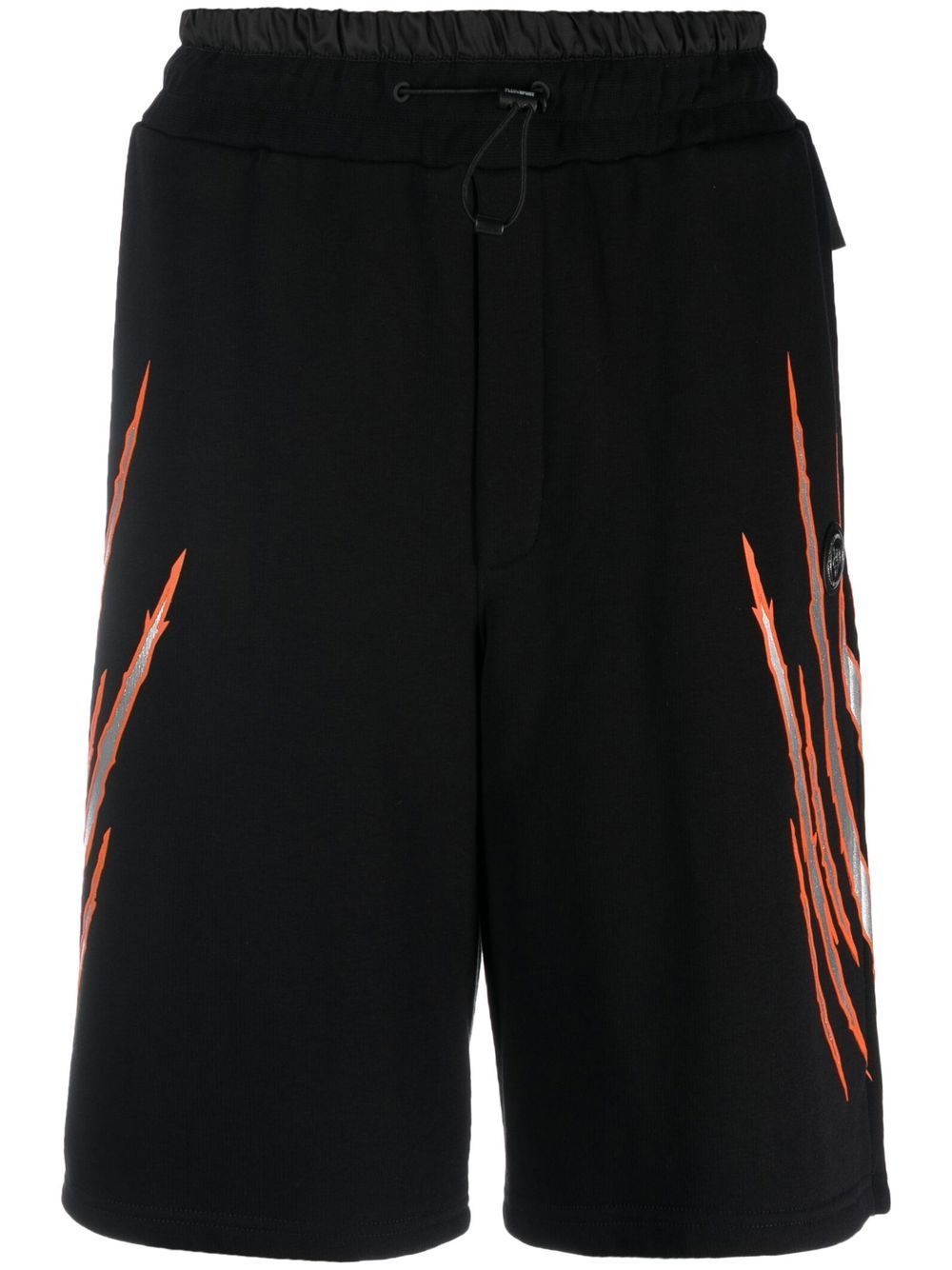 Scratch-print jogging shorts - Black