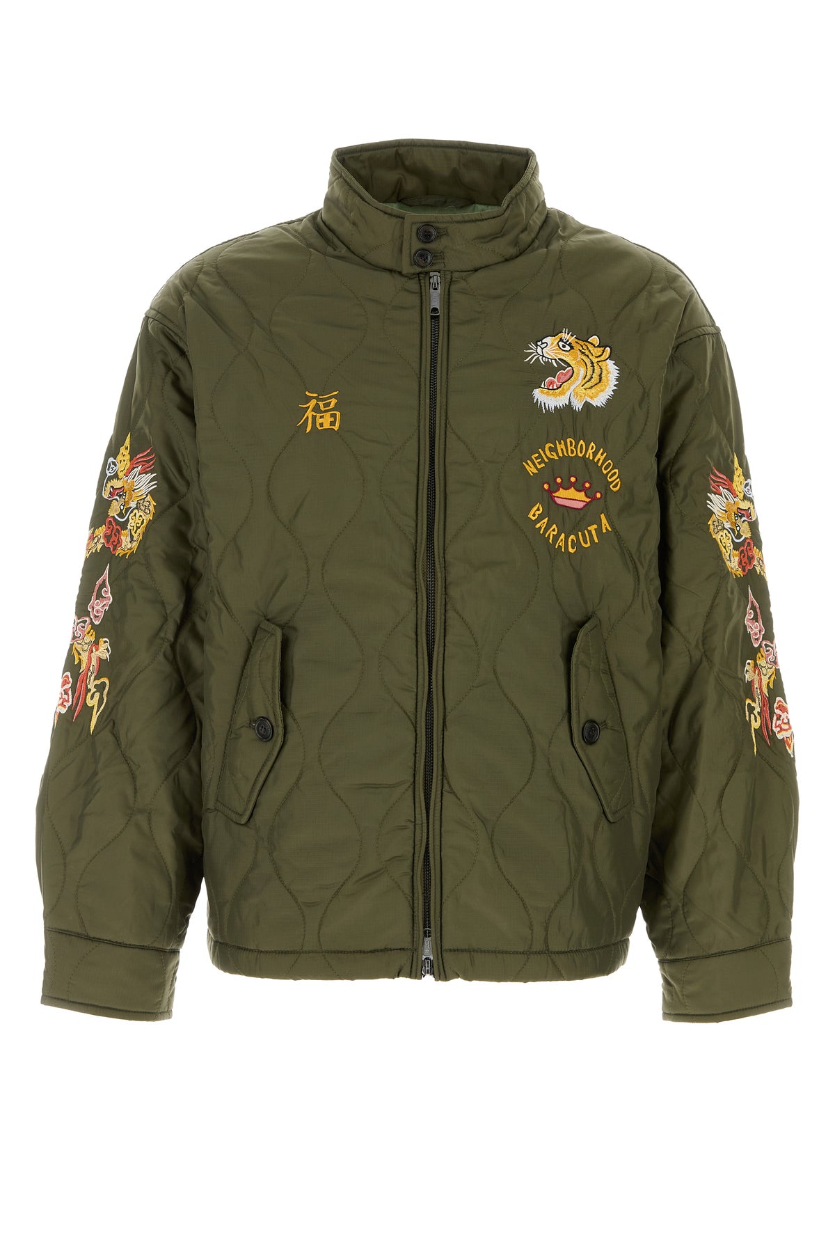 BARACUTA ENGLAND Army green nylon jacket