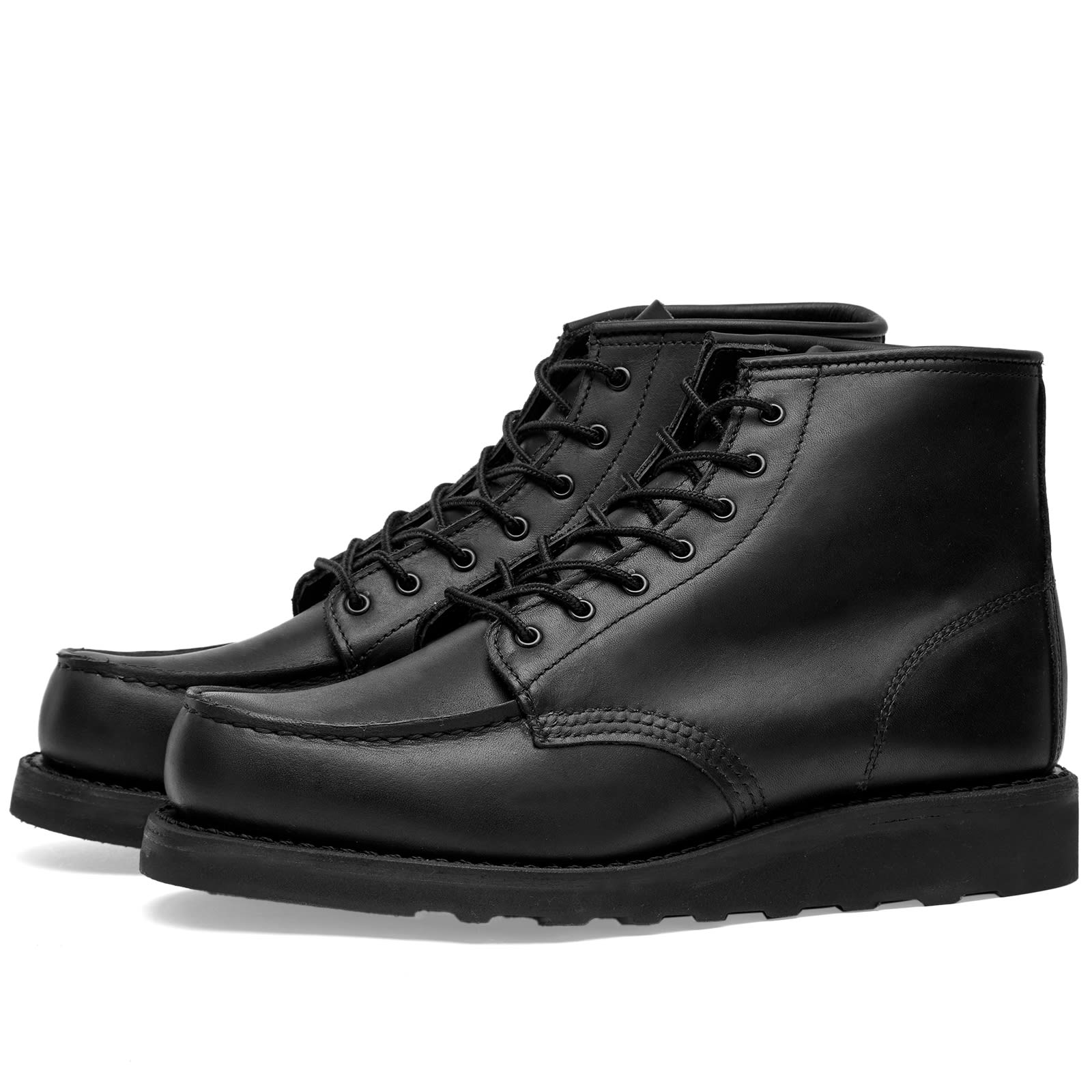 Women's 3380 Heritage 6" Moc Toe Boot in All Black Boundary, Size UK 4 