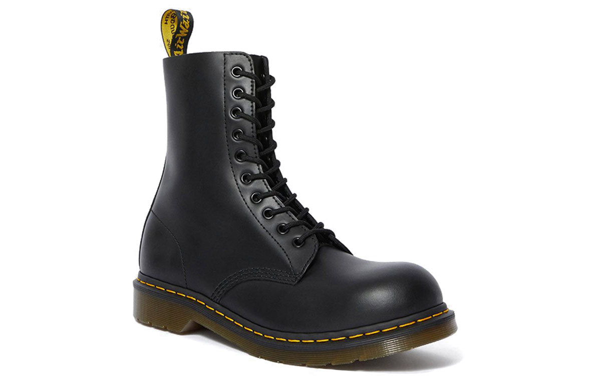 1919 Leather Med Calf Boots Black