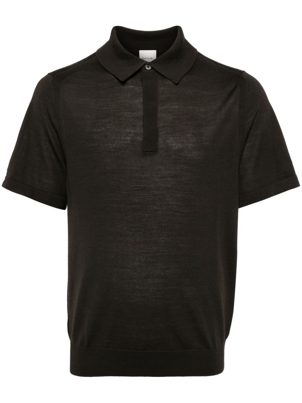 Polo collar knitted top - Brown