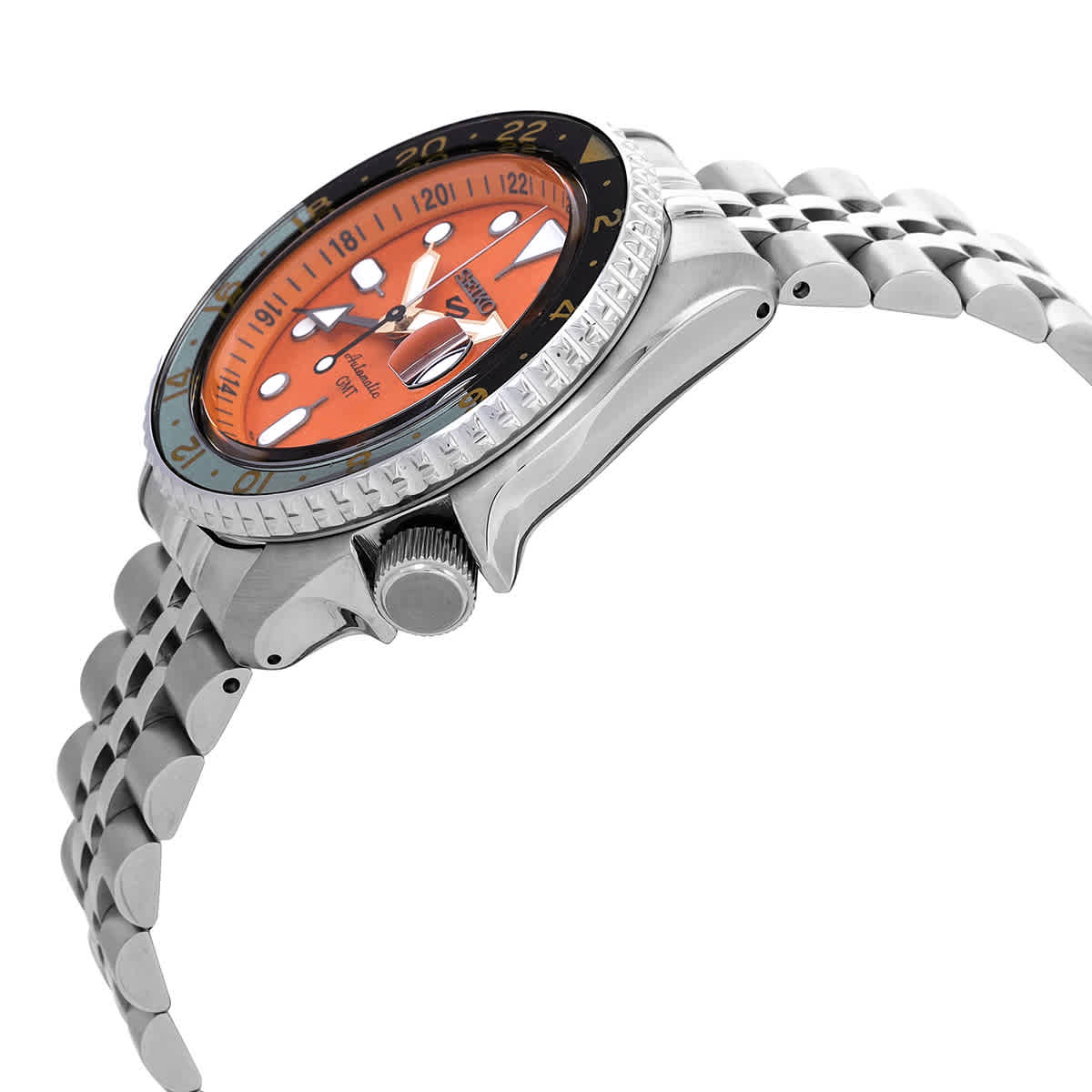 5 Sports GMT Automatic Orange Dial Mens Watch SSK005K1