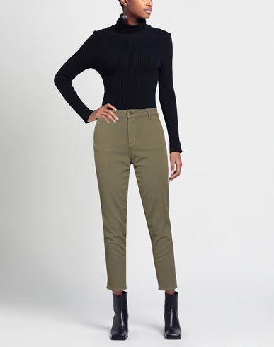 Cigala's Woman Pants Military green Size 32 Lyocell, Cotton, Elastane
