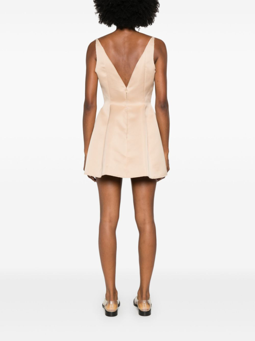 Duchess satin mini dress - Neutrals