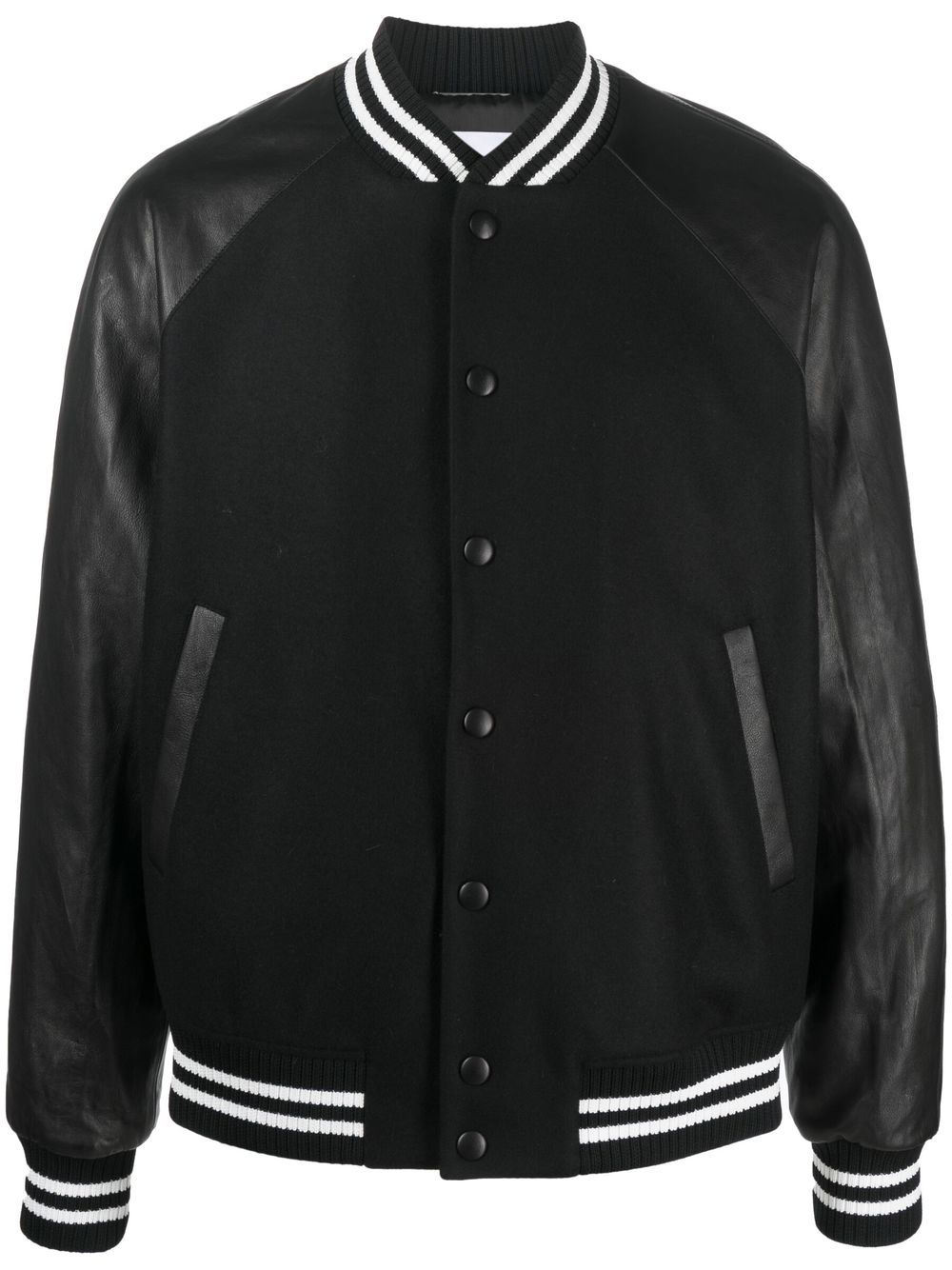 Contrast-sleeve bomber jacket - Black