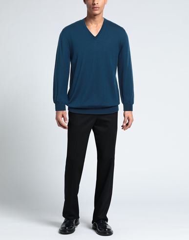 Man Sweater Blue Size 38 Virgin Wool
