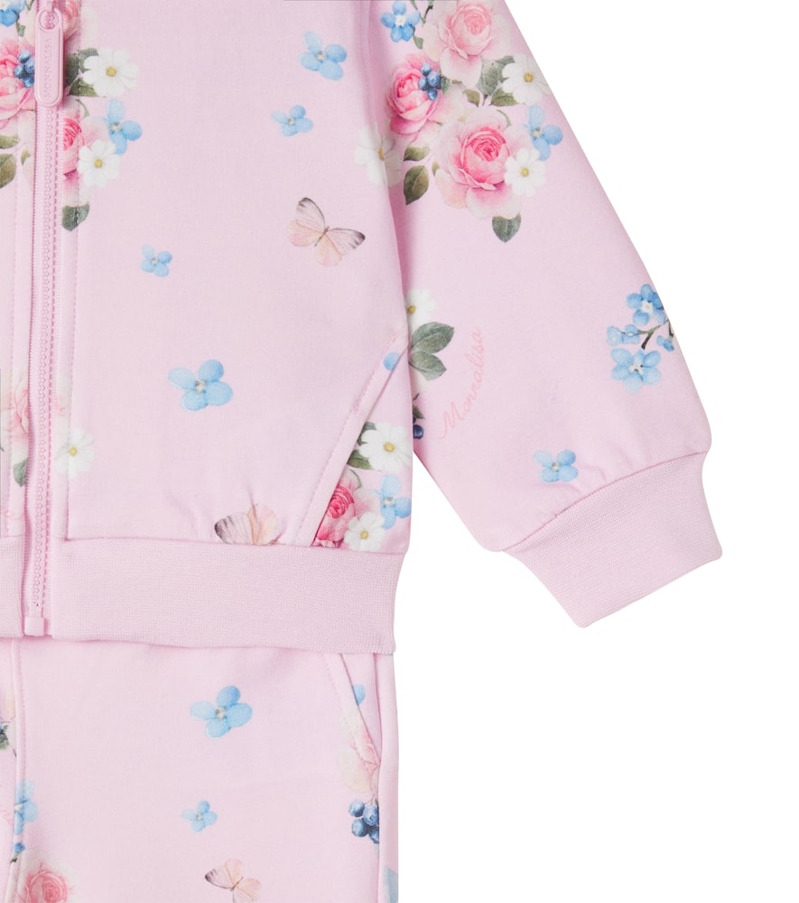 Floral zip-up hoodie and sweatpants set