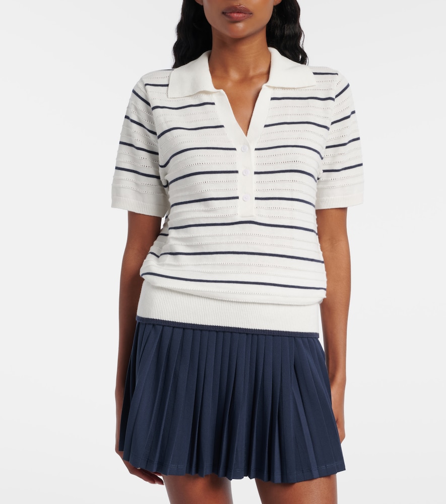Wren striped cotton-blend polo shirt