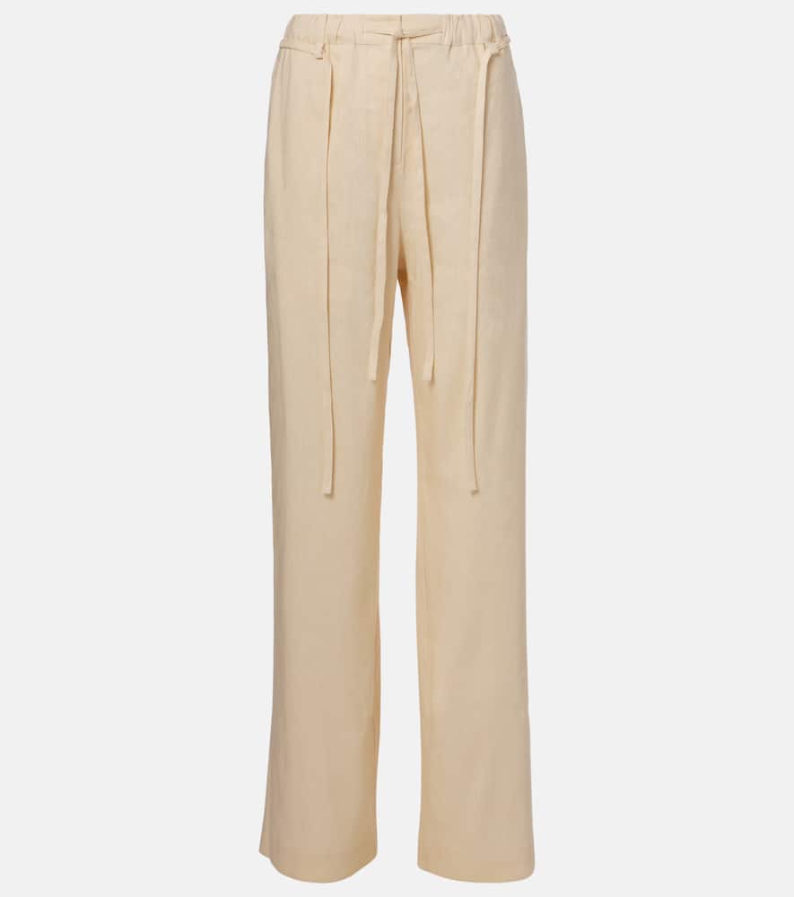 White Label Magnus linen-blend straight pants