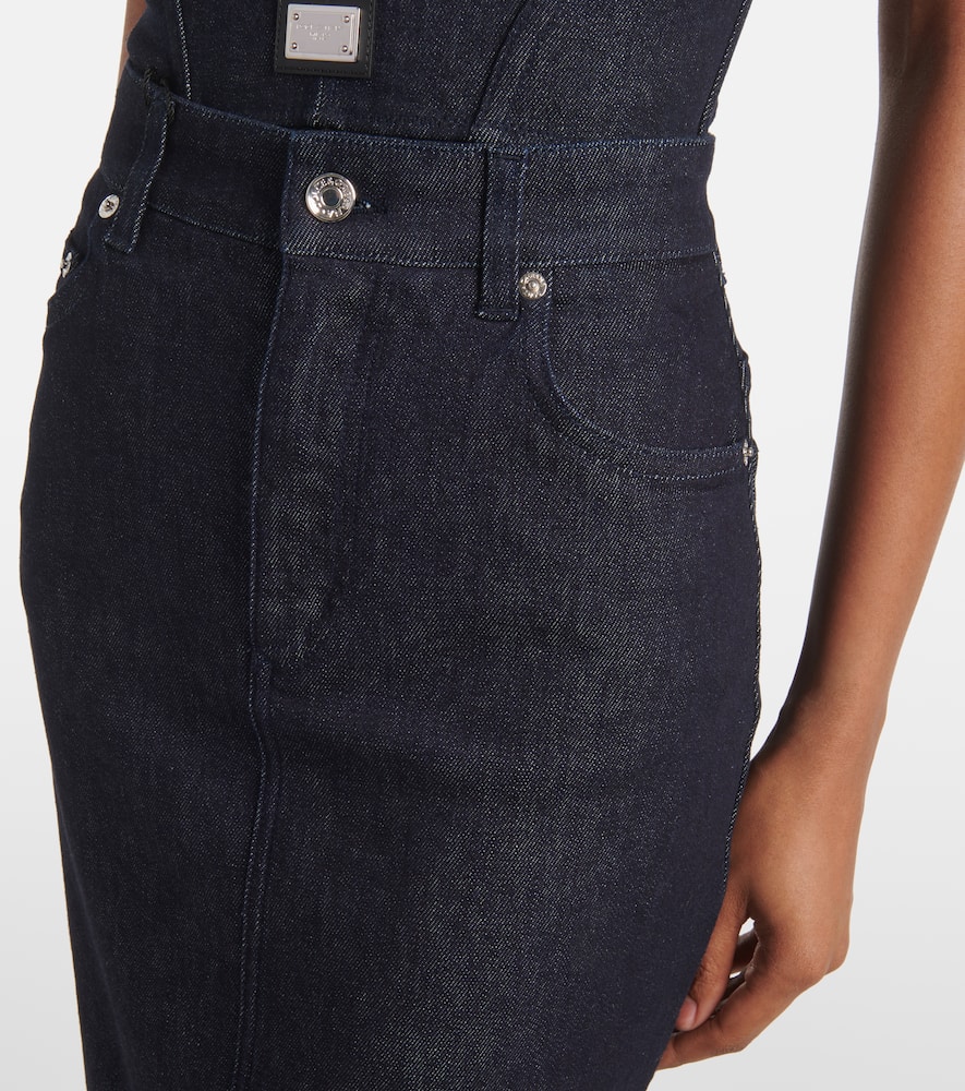Denim midi skirt